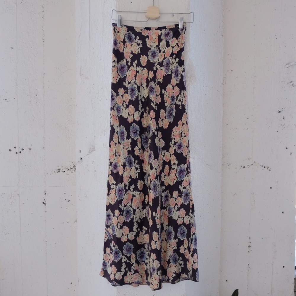 Gryphon New York Silk Flower Printed Maxi Skirt